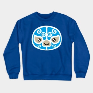 Cute mexican masked wrestler kawaii cartoon blue lucha libre merch Crewneck Sweatshirt